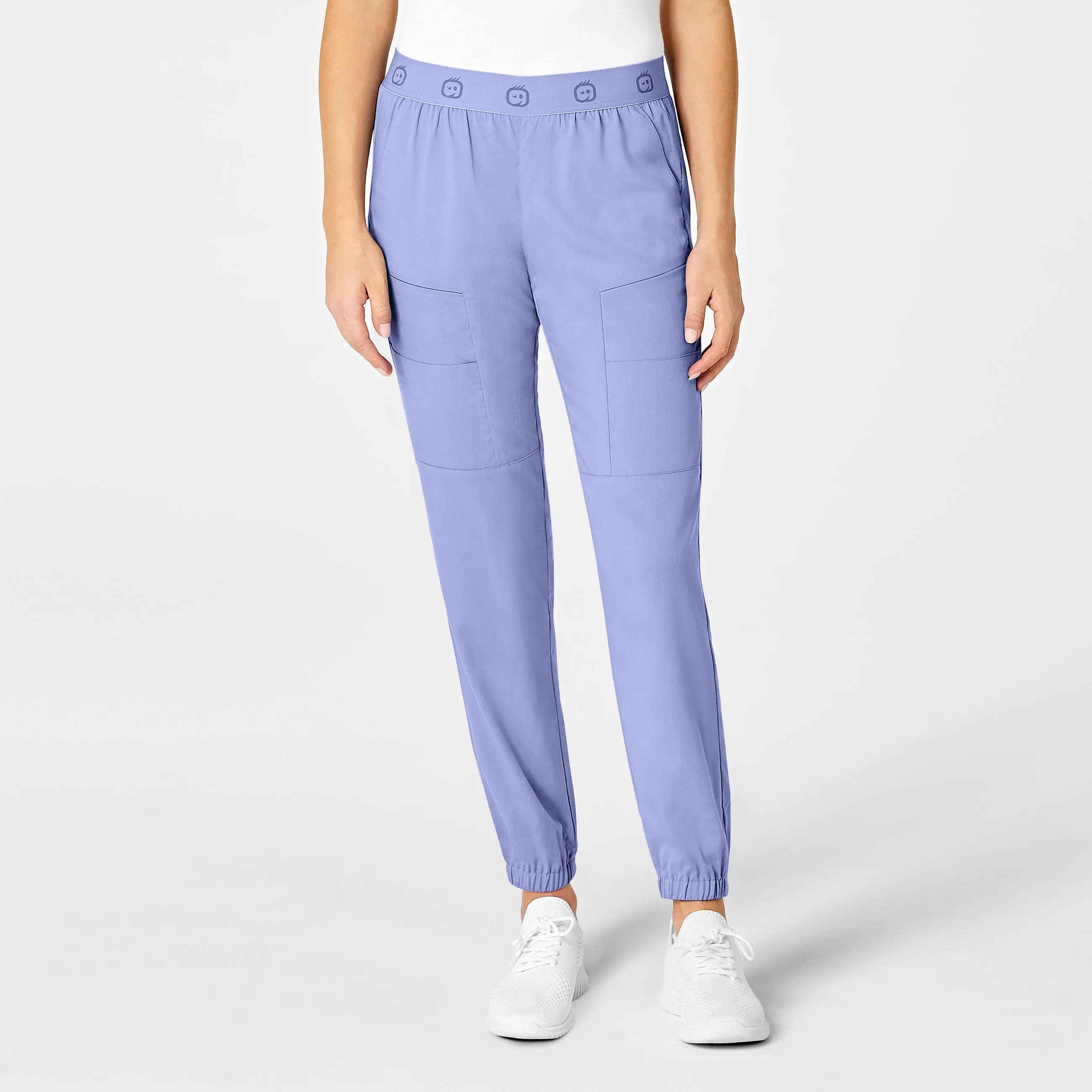 PRO Women's Slim Cargo Jogger Scrub Pant - Ceil Blue