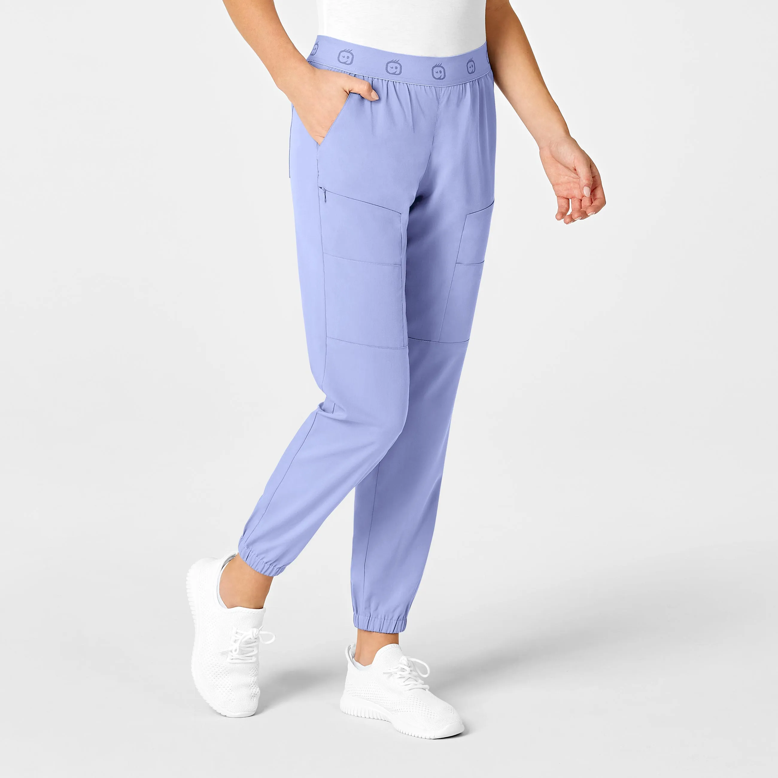 PRO Women's Slim Cargo Jogger Scrub Pant - Ceil Blue