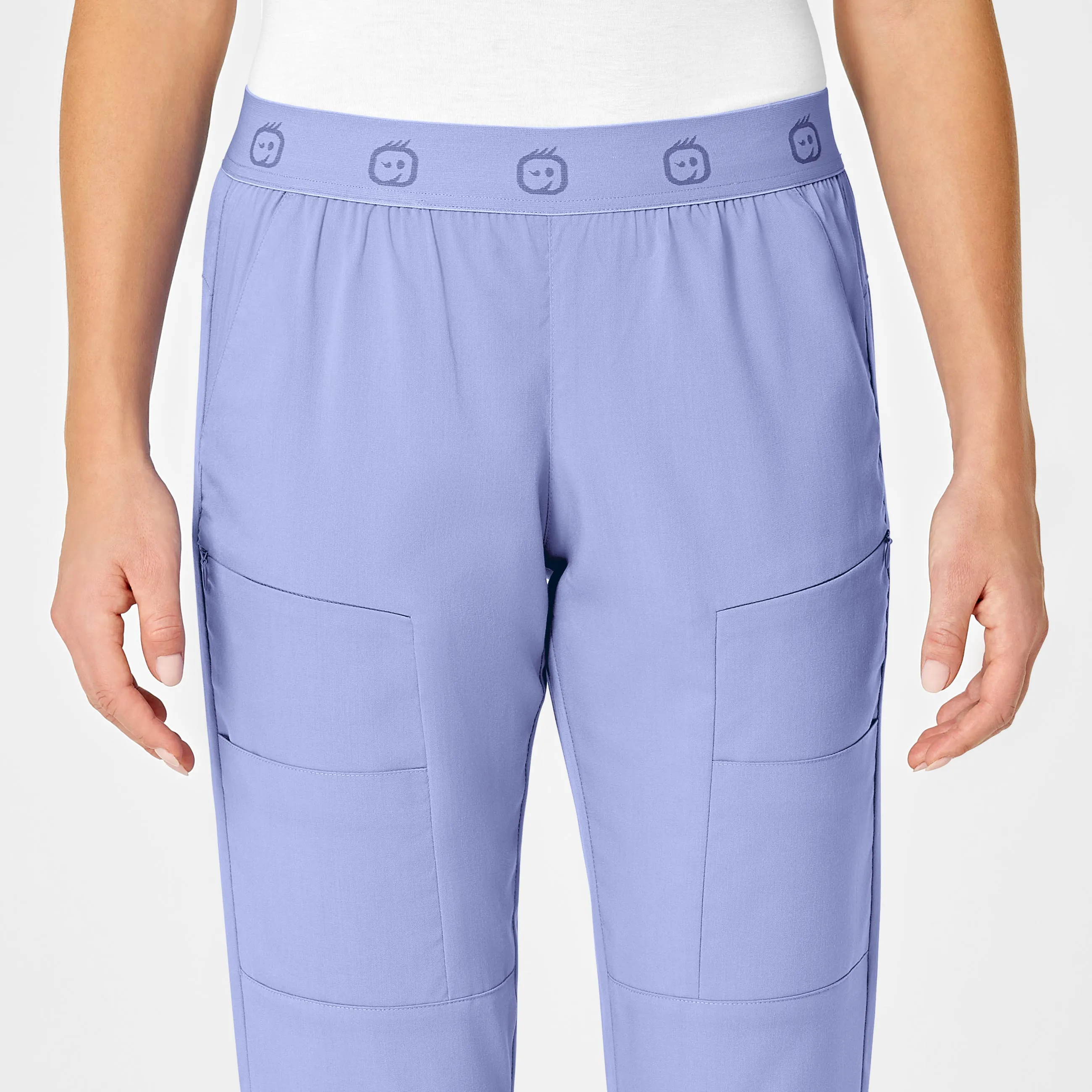 PRO Women's Slim Cargo Jogger Scrub Pant - Ceil Blue