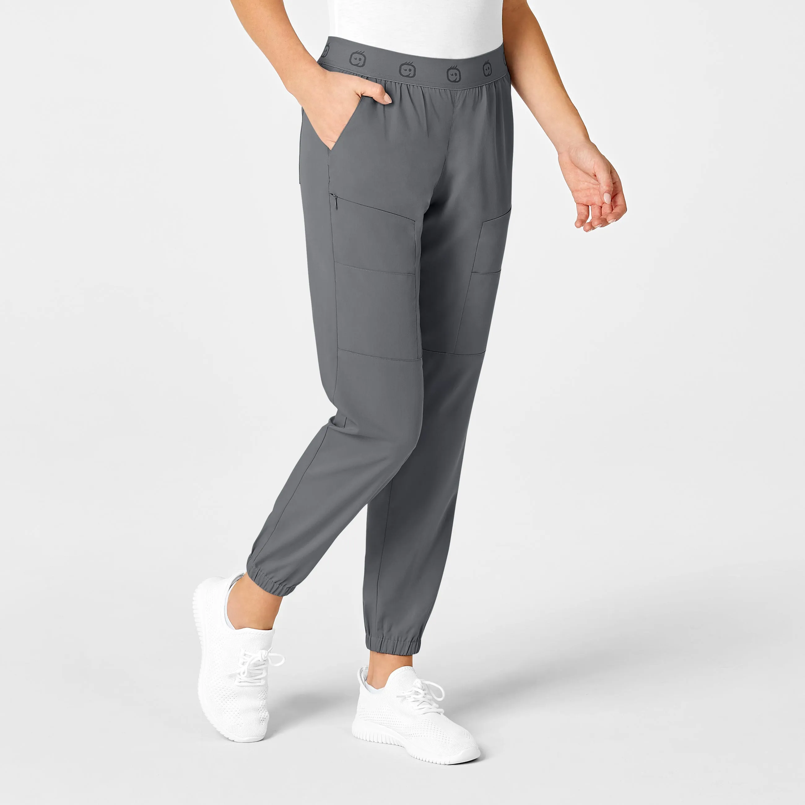 PRO Women's Slim Cargo Jogger Scrub Pant - Pewter