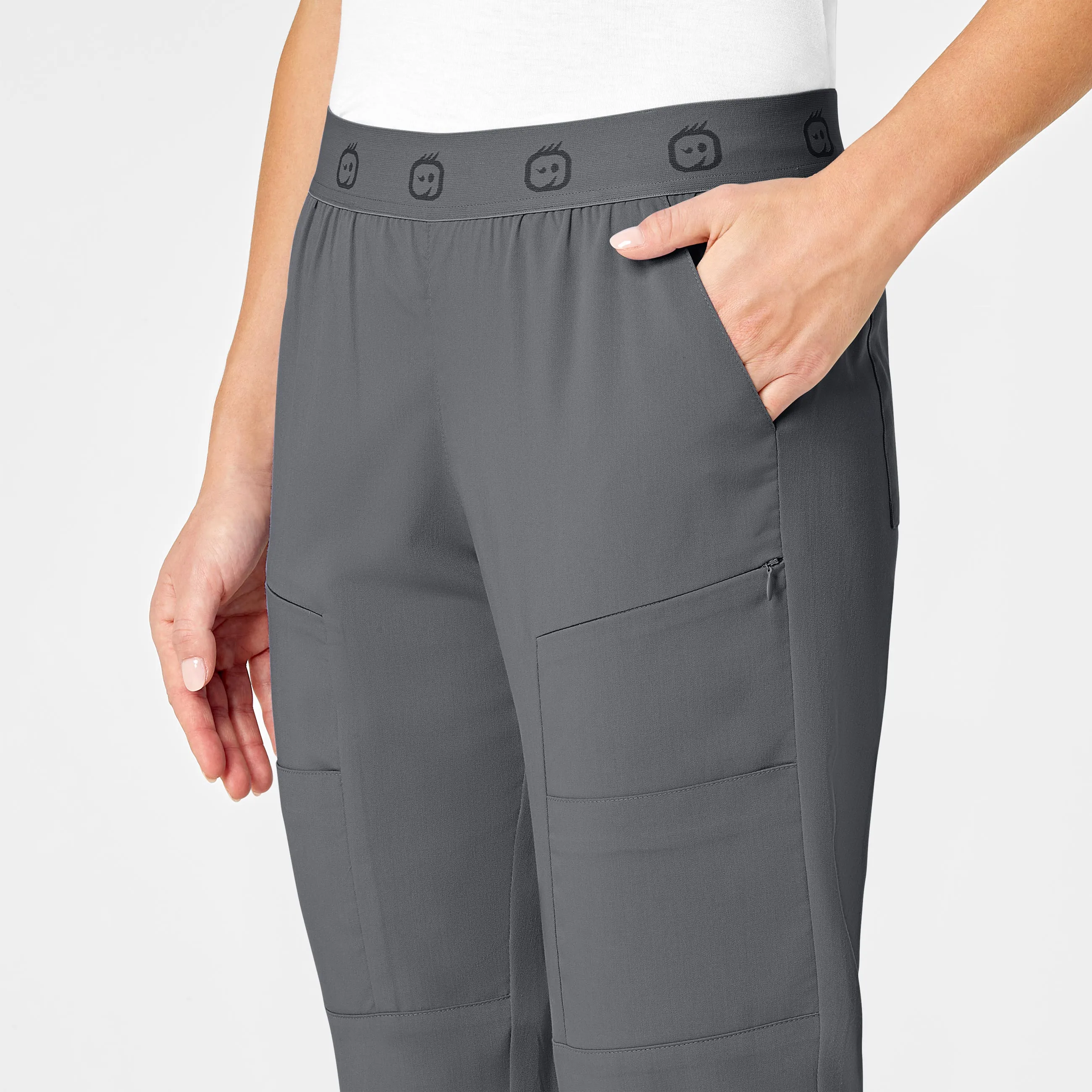 PRO Women's Slim Cargo Jogger Scrub Pant - Pewter