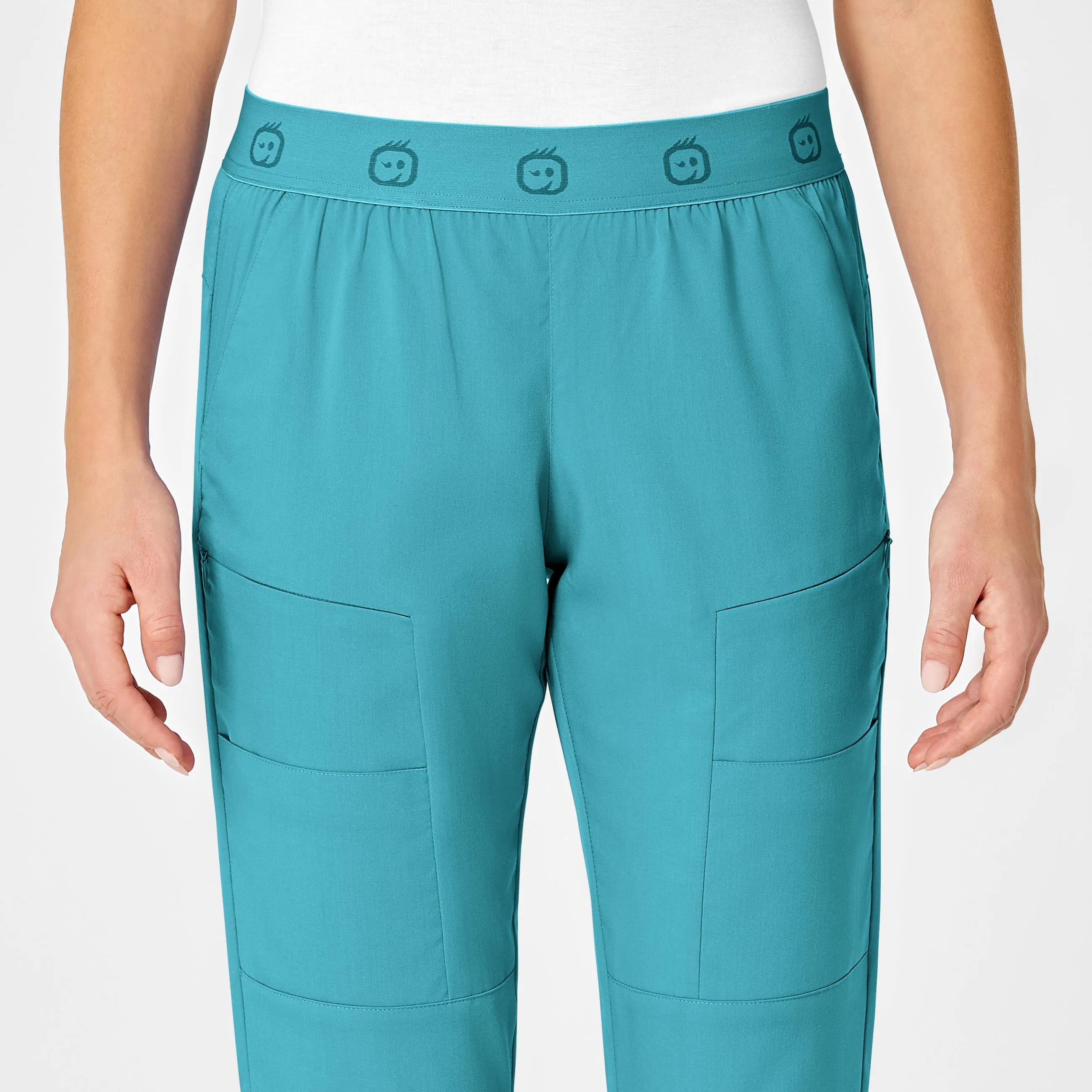 PRO Women's Slim Cargo Jogger Scrub Pant - Teal Blue