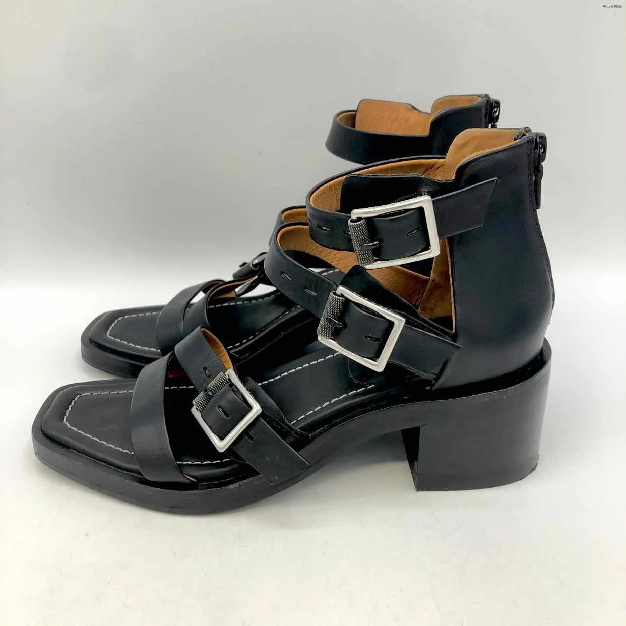 RAG & BONE Black Leather 2.25 Chunky Heel Shoe Size 38 US: 7-1/2 38 Shoes