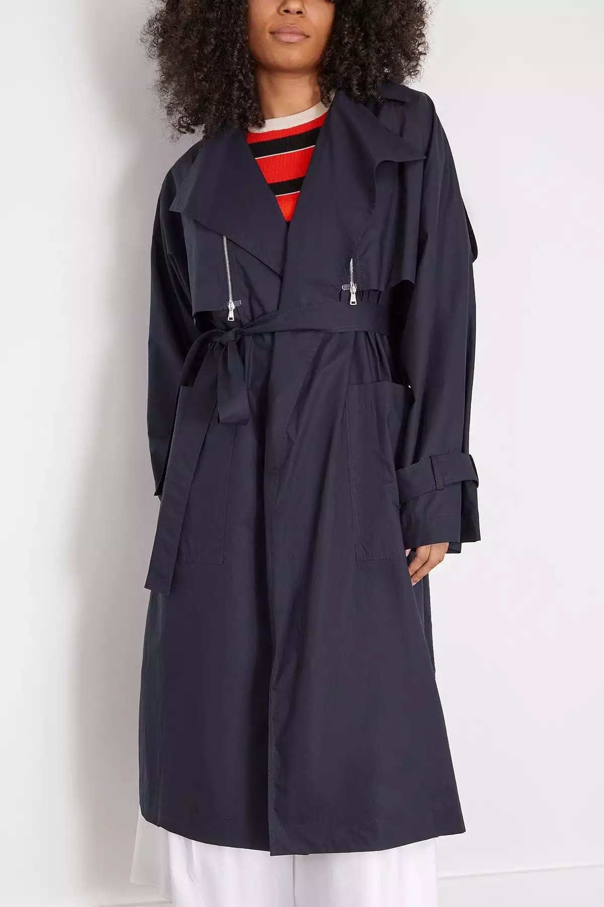 Rain Coat in Blue Black