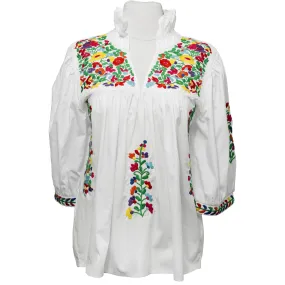 Rainbow White Tailgater Blouse