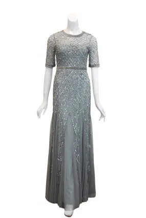 Rent: Adrianna Papell Cap Sleeves Beaded Maxi Dress