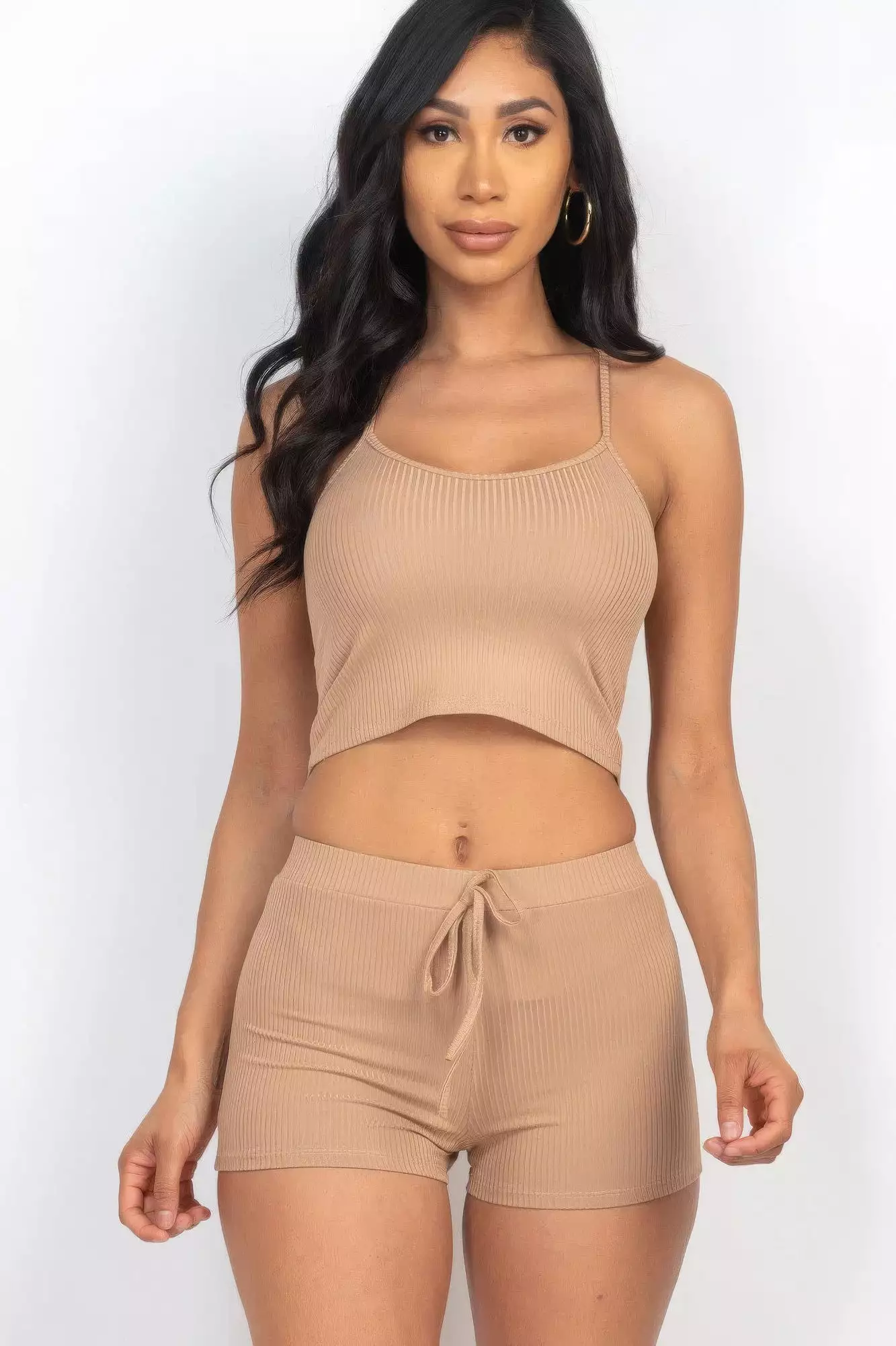 Ribbed Crop Cami Top & Shorts Set