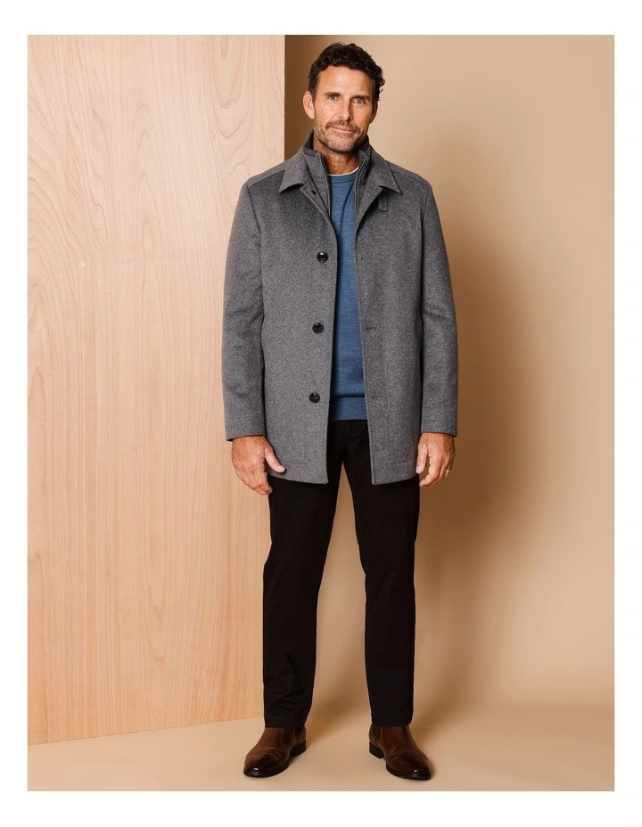 Rochester Wool Melton Coat in Grey