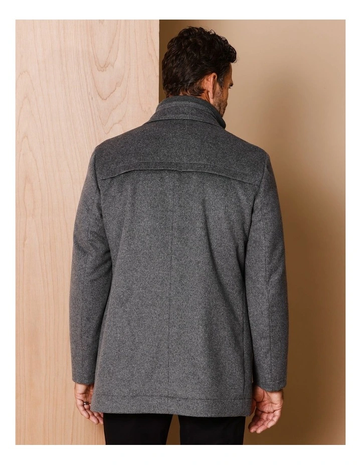 Rochester Wool Melton Coat in Grey