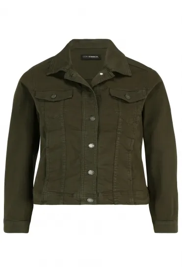 Short Length Cotton Jacket - Khaki - 356 196-78