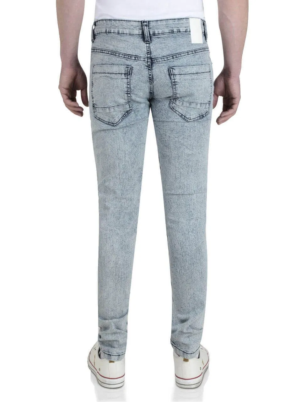 Soul Star Skinny Fit Slim Tapered Denim Jeans Light Wash Snow