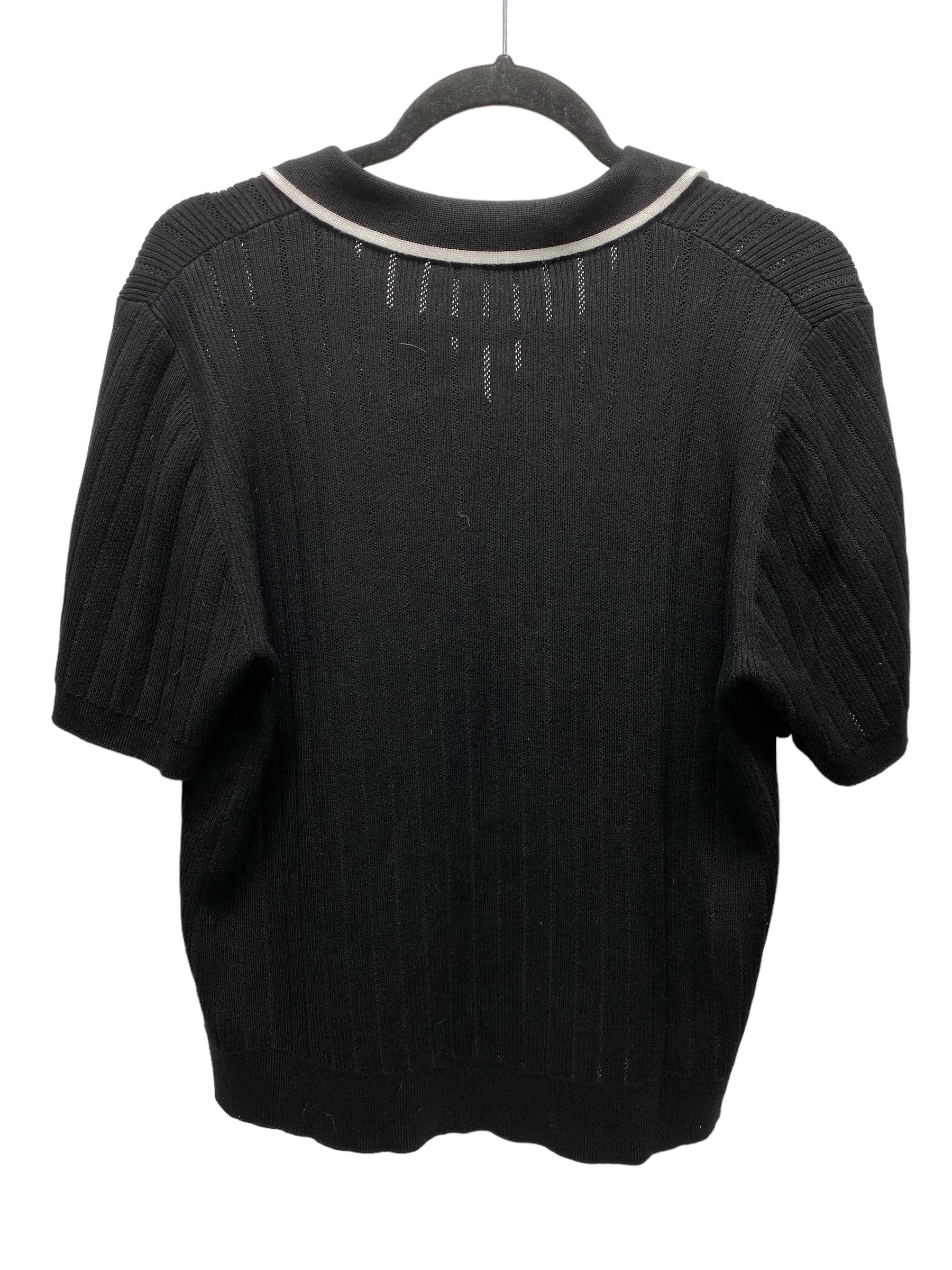 Sweater Short Sleeve By Adrianna Papell In Black, Size: Xl