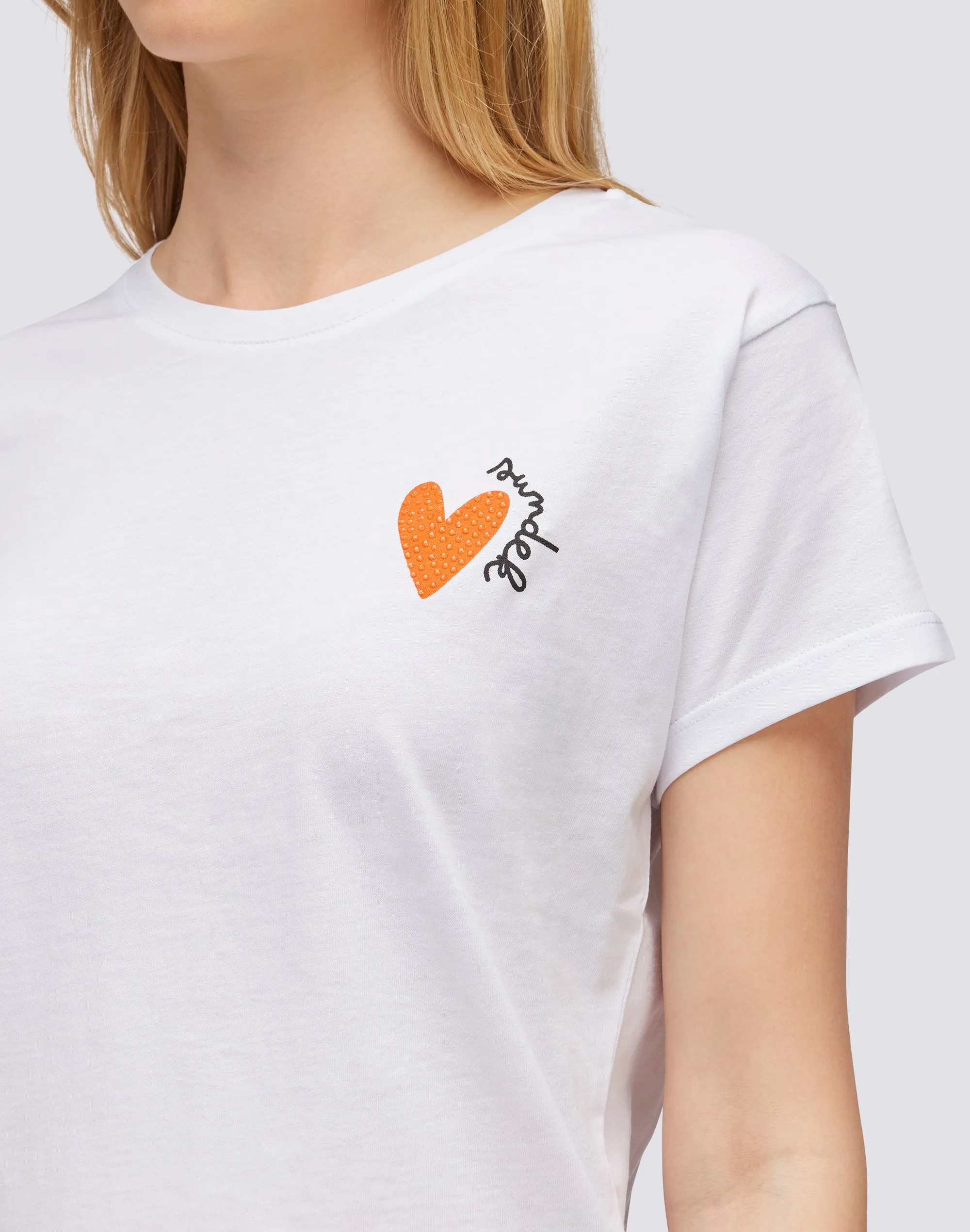 T-SHIRT IN COTONE CON STAMPA CUORE