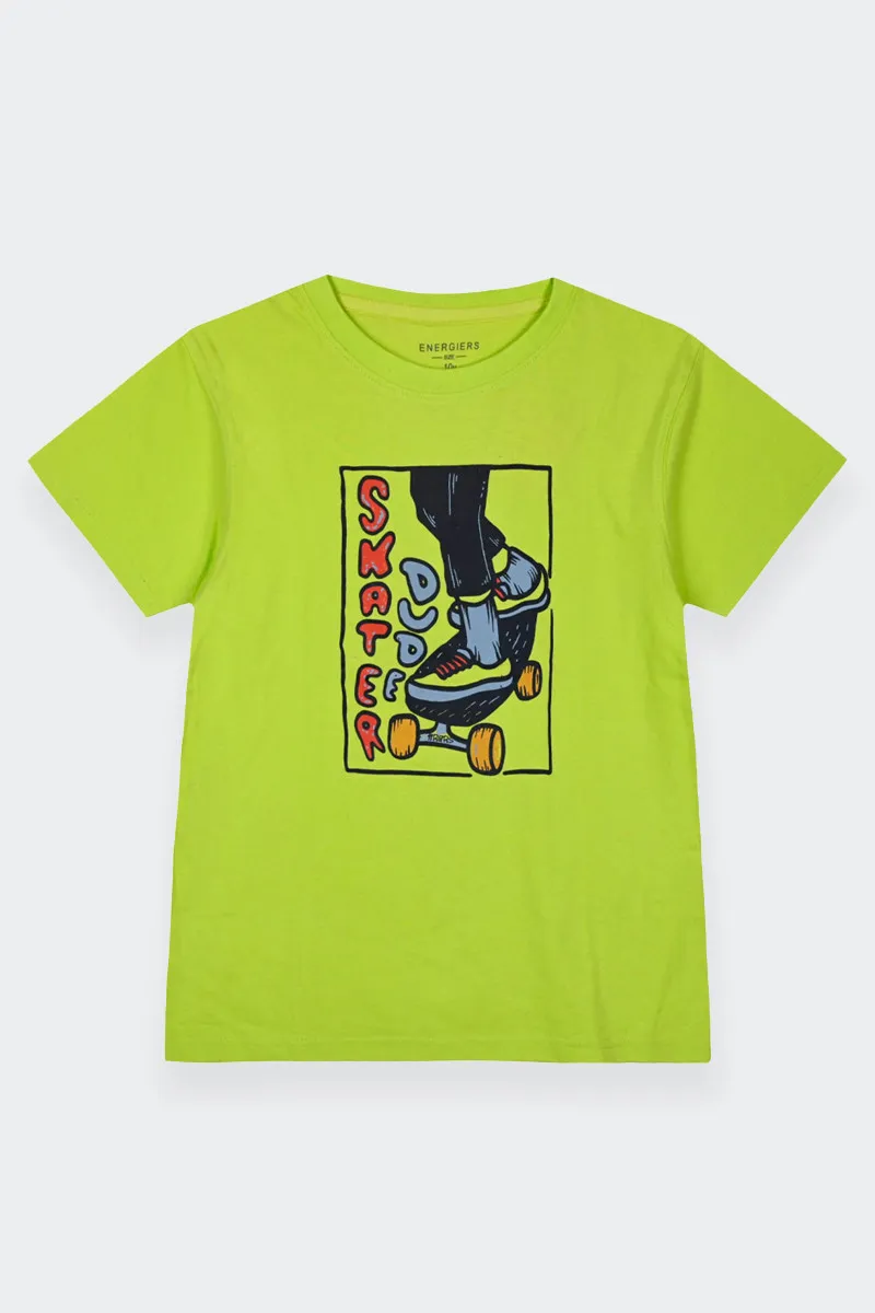 T-SHIRT SKATER IN COTONE VERDE LIME