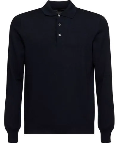 Tagliatore Wool Knit Polo Sweater