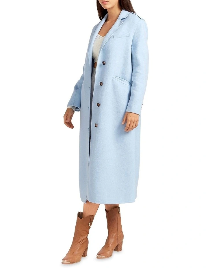 Tainted Love Longline Coat in Blue