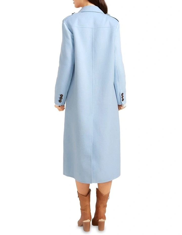 Tainted Love Longline Coat in Blue