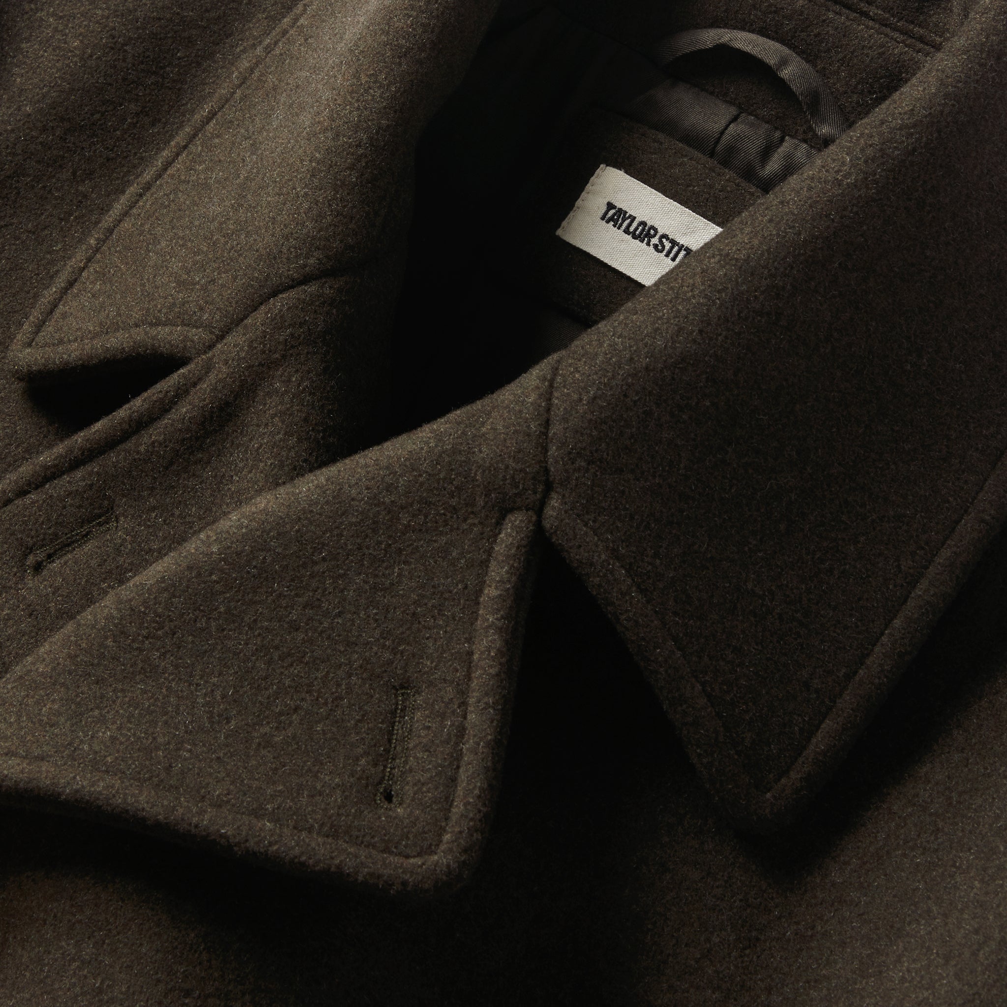 The Mariner Coat in Army Melton Wool