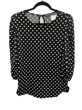 Top Long Sleeve By Adrianna Papell In Polkadot Pattern, Size: S