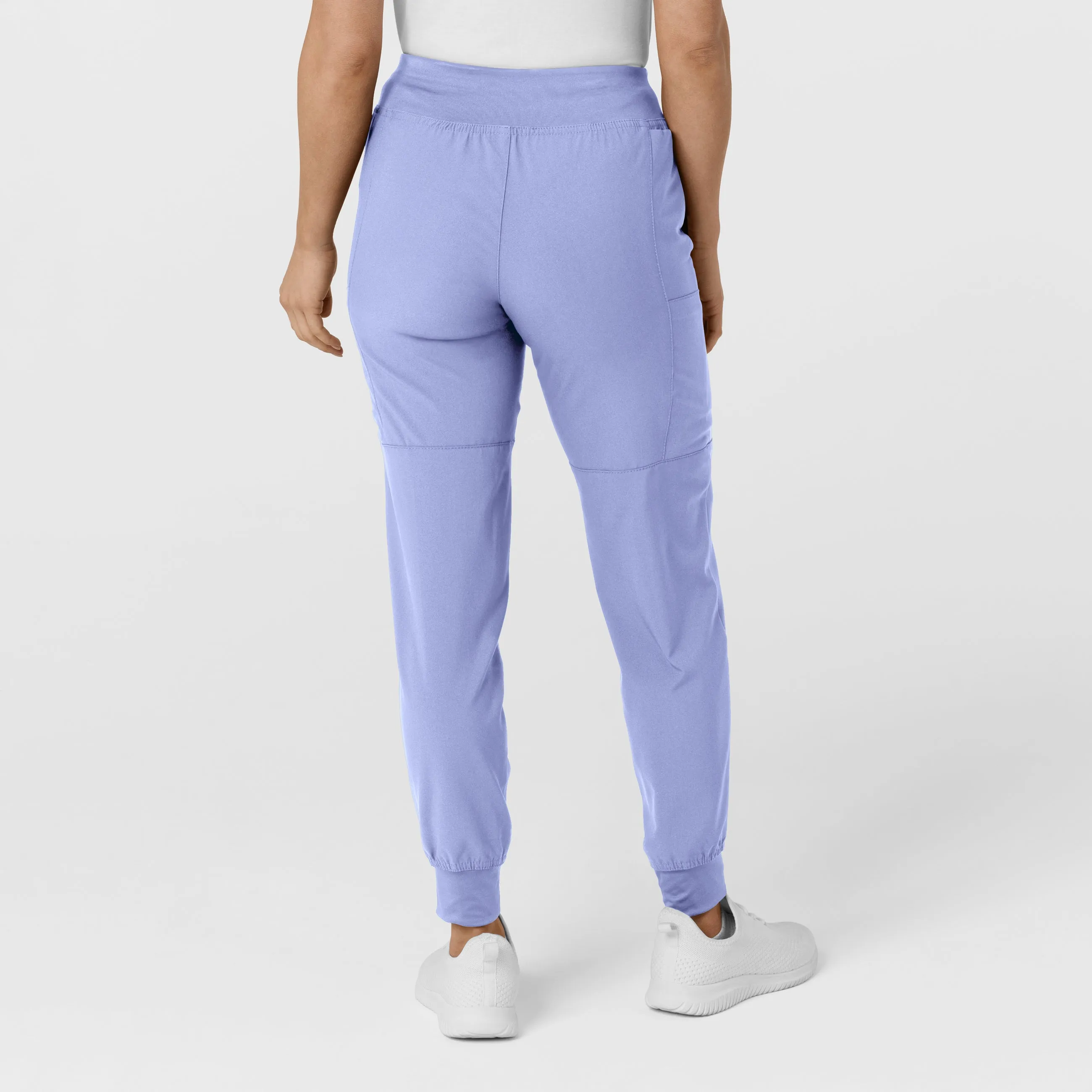 W123 Women's Comfort Waist Cargo Jogger Scrub Pant - Ceil Blue