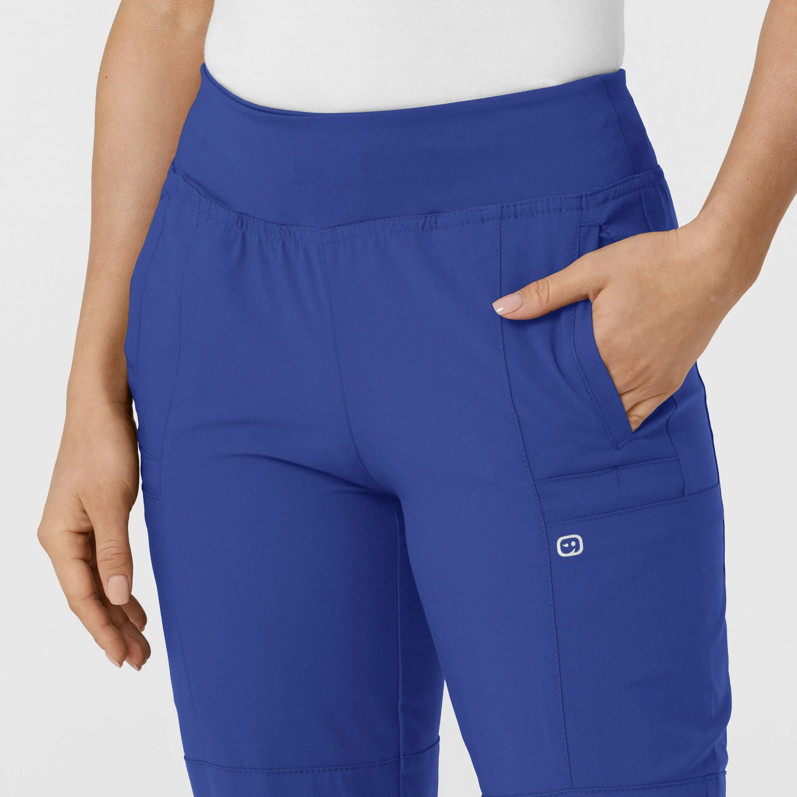 W123 Women's Comfort Waist Cargo Jogger Scrub Pant - Galaxy Blue