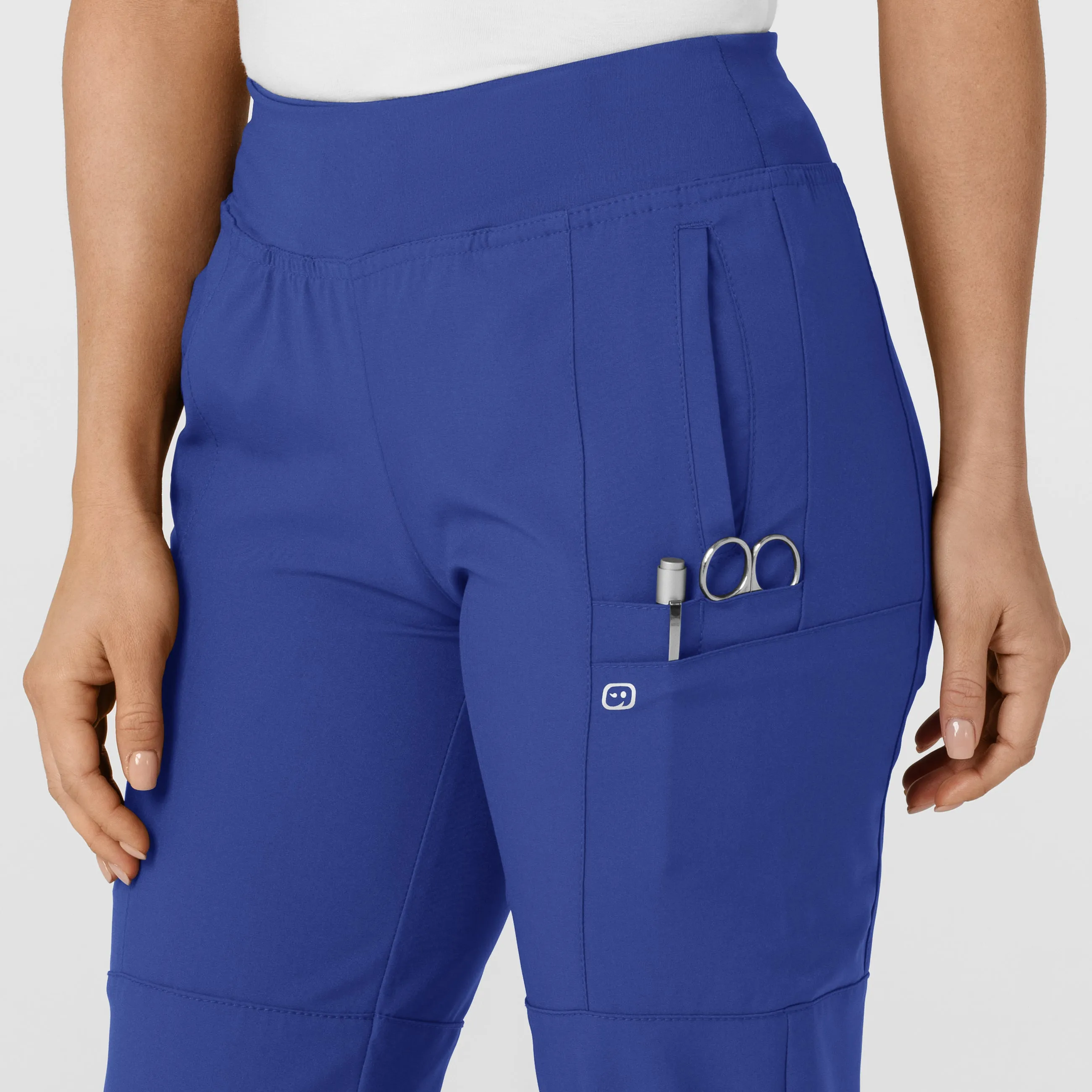 W123 Women's Comfort Waist Cargo Jogger Scrub Pant - Galaxy Blue