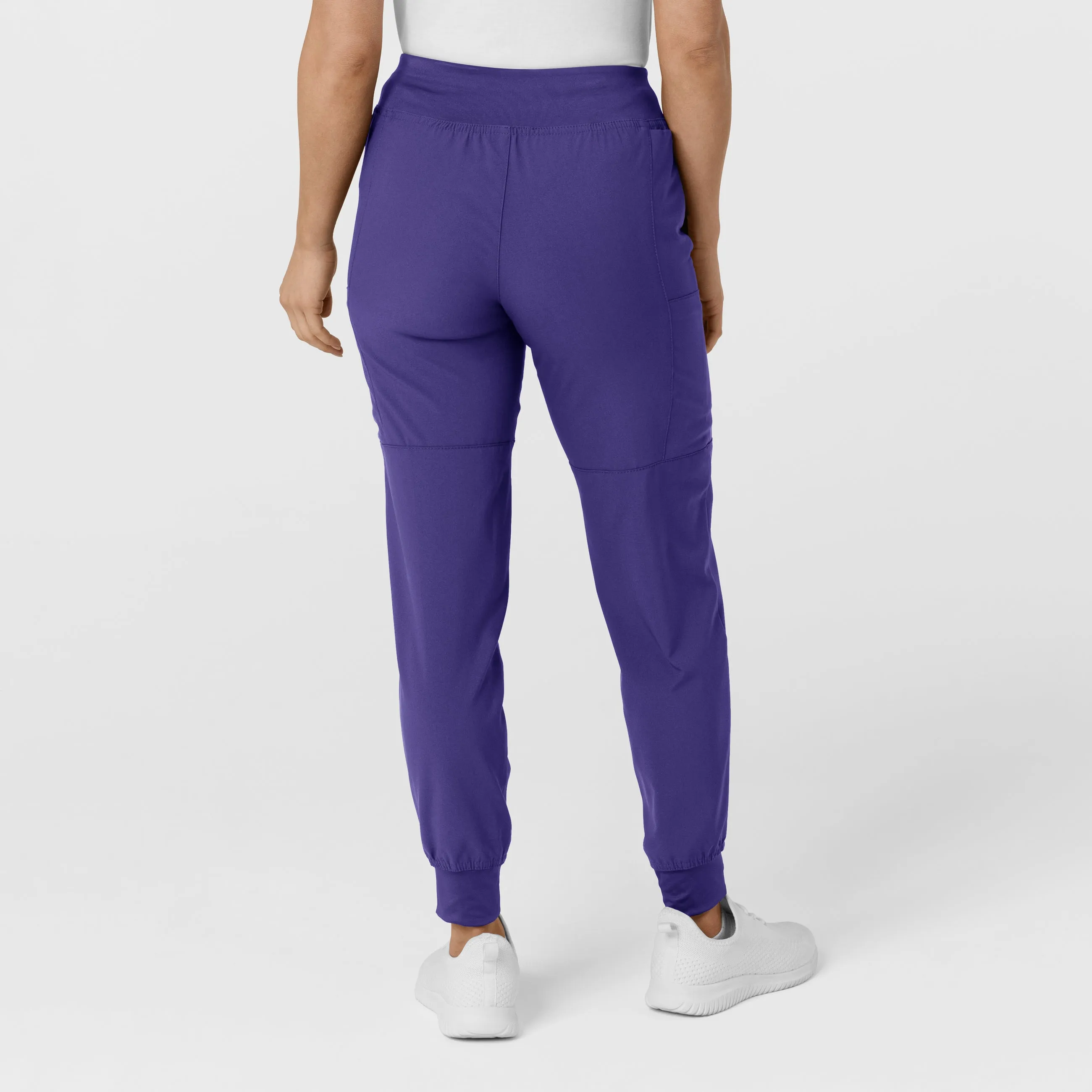 W123 Women's Comfort Waist Cargo Jogger Scrub Pant - Grape