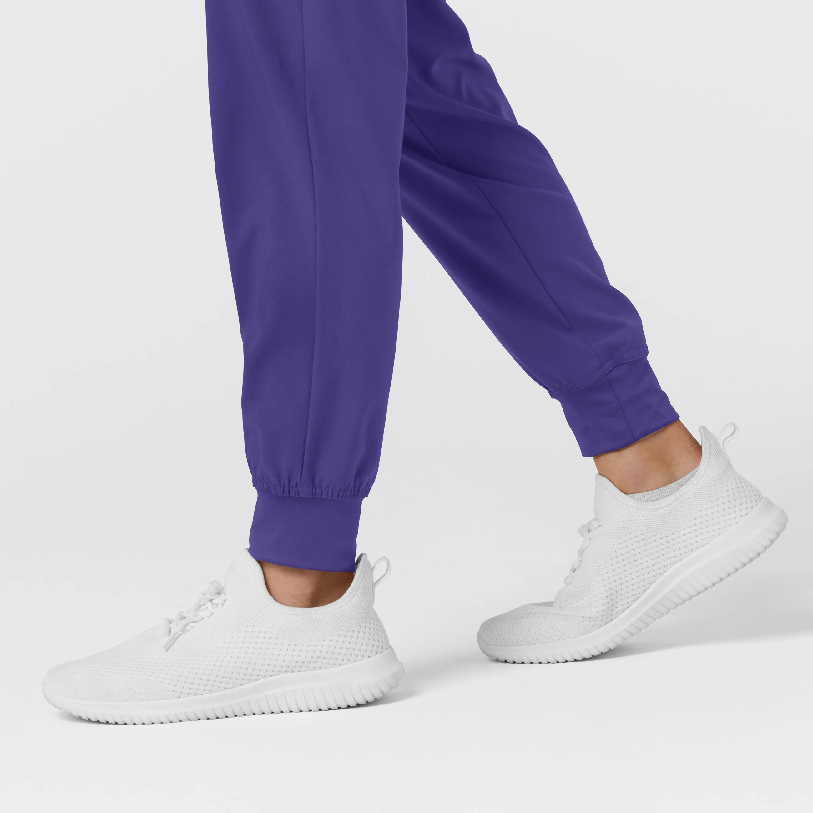 W123 Women's Comfort Waist Cargo Jogger Scrub Pant - Grape