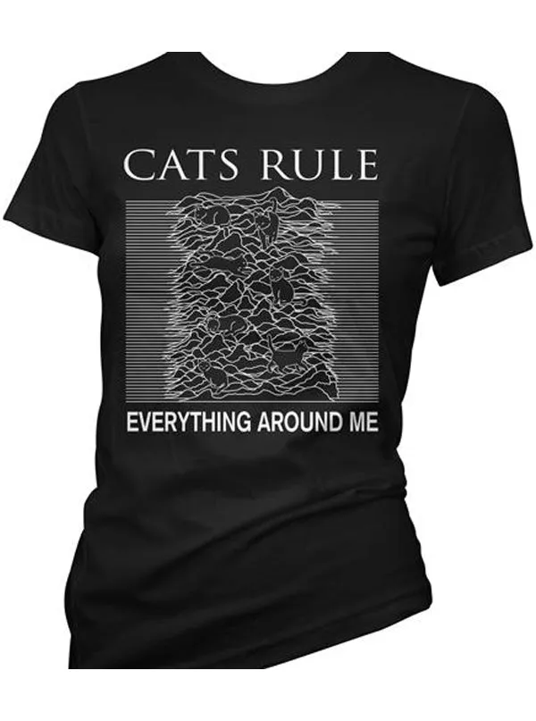 Women's Cats Rule Everything Around Me Tee