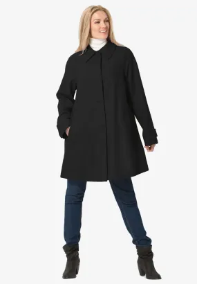 Wool-Blend Classic A-Line Coat