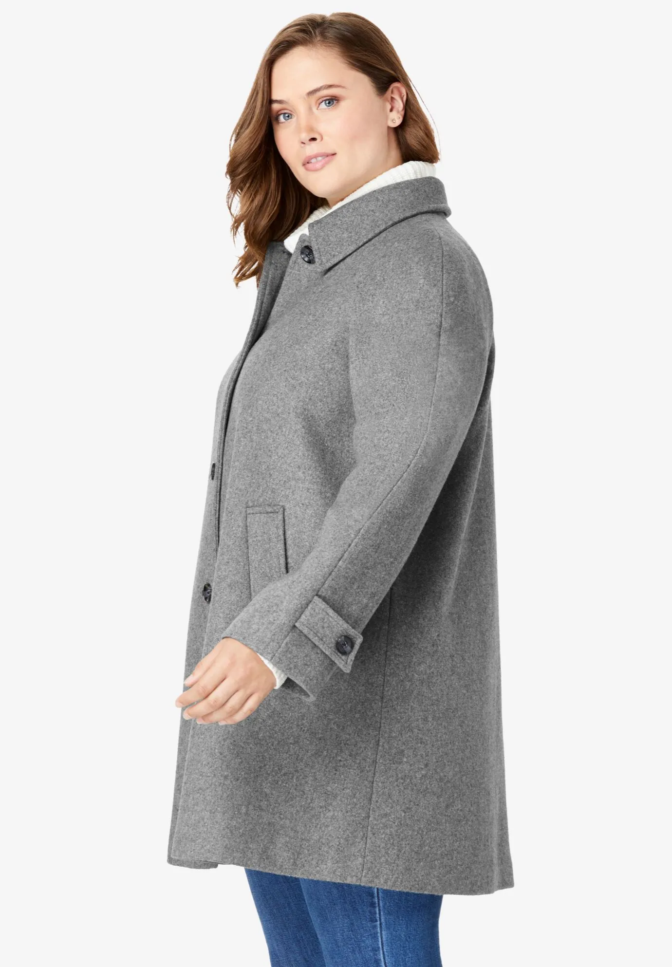 Wool-Blend Classic A-Line Coat