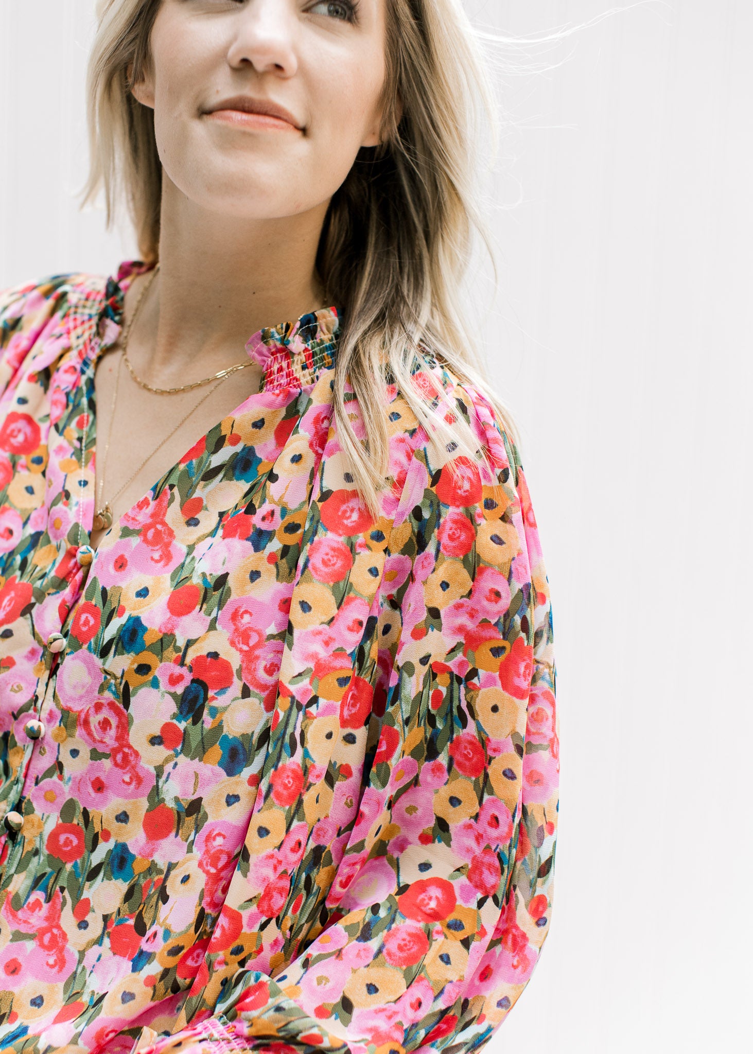 X Berry Bright Floral Top