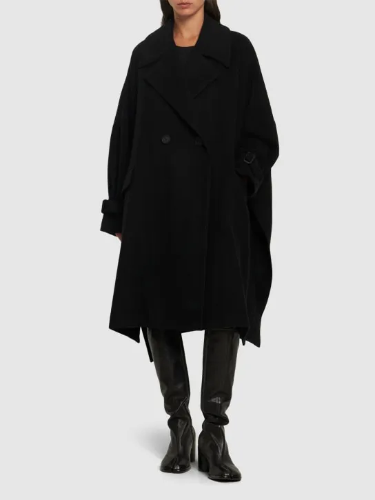 Yohji Yamamoto   Melton wool blend long coat 